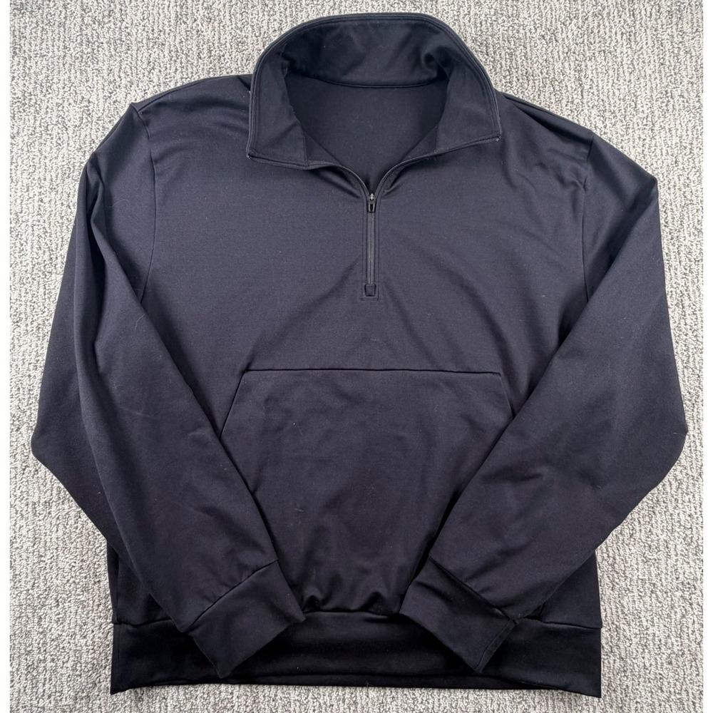 Lululemon City Sweat 1/4 Zip Pullover Mens M Black LM3GGIS Activewear